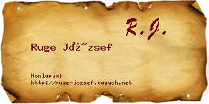Ruge József névjegykártya